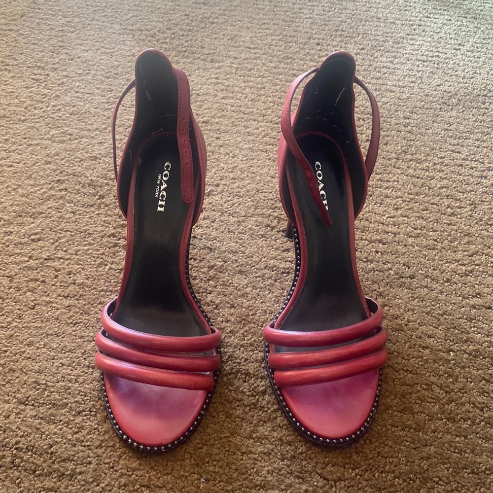 Women's Coach Burgundy Heels Size: 7B